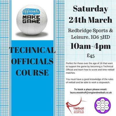 Technical Officials Netball TECHNICAL OFFICIALS COURSE - London and South East Netball